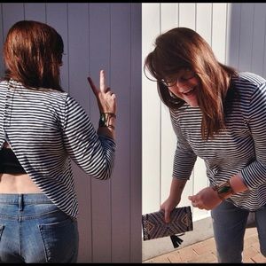 Open Back Striped Top